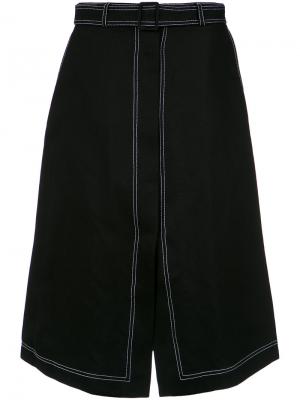 Stitched midi skirt Osklen. Цвет: чёрный