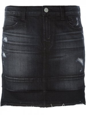 Джинсовая мини-юбка J Brand. Цвет: серый