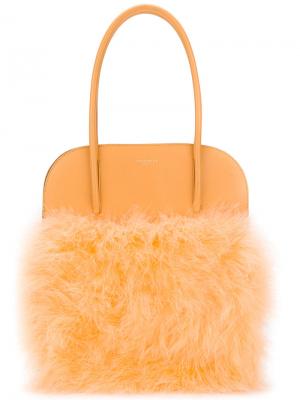 Панельная пушистая сумка-тоут Nina Ricci. Цвет: жёлтый и оранжевый
