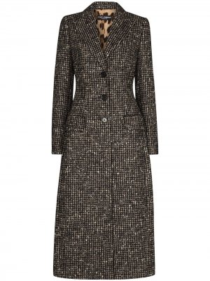 Пальто в ломаную клетку Dolce & Gabbana. Цвет: коричневый