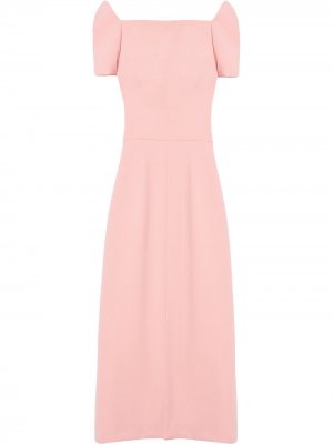 Приталенное платье с квадратным вырезом Carolina Herrera. Цвет: розовый