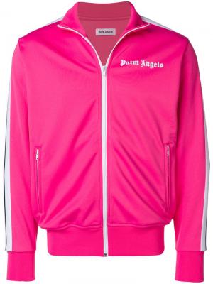 Спортивная куртка с принтом логотипа Palm Angels. Цвет: розовый