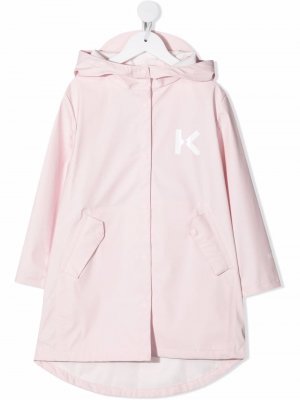 Пальто с логотипом Kenzo Kids. Цвет: розовый