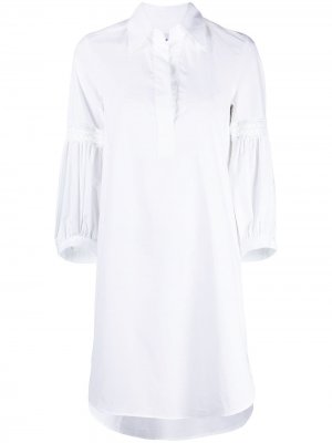 Платье-рубашка с асимметричным подолом Dondup. Цвет: белый