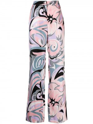 Брюки прямого кроя с принтом Dinamica Degradè Emilio Pucci. Цвет: розовый