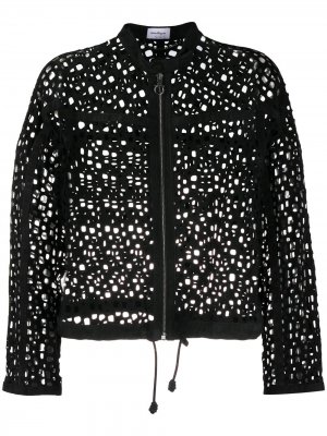 Куртка на молнии с перфорацией Salvatore Ferragamo. Цвет: черный