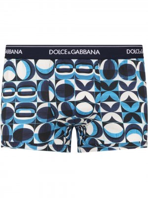 Боксеры с принтом Majolica Dolce & Gabbana. Цвет: белый