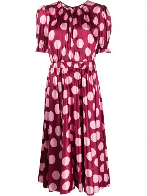 Платье в горох Dolce & Gabbana. Цвет: розовый