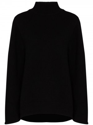 Трикотажный свитер-кейп Jil Sander. Цвет: черный