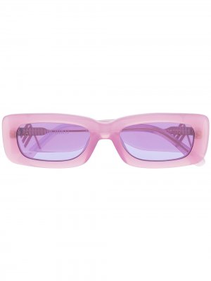 Солнцезащитные очки в прямоугольной оправе с логотипом The Attico. Цвет: фиолетовый