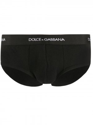 Трусы-брифы из джерси с логотипом Dolce & Gabbana. Цвет: черный