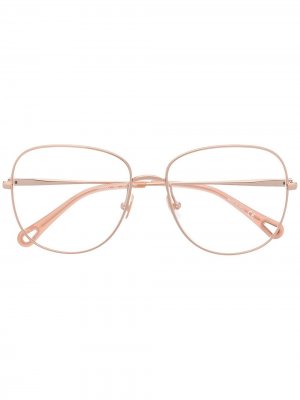 Массивные очки Chloé Eyewear. Цвет: золотистый