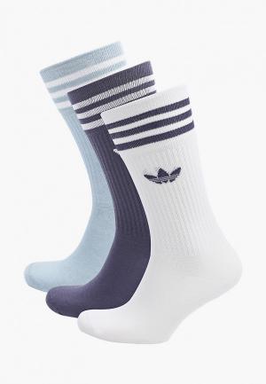 Носки 3 пары adidas Originals. Цвет: разноцветный