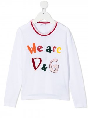Футболка We Are D&G Dolce & Gabbana Kids. Цвет: белый