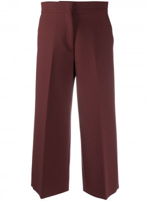 Укороченные брюки широкого кроя MSGM. Цвет: коричневый
