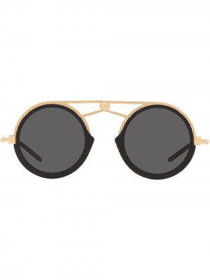 Солнцезащитные очки в круглой оправе Dolce & Gabbana Eyewear. Цвет: черный