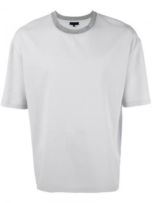 Габардиновая футболка Lanvin. Цвет: серый