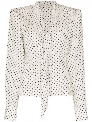 Блузка в горох Dolce & Gabbana. Цвет: белый