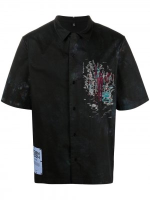 Рубашка с короткими рукавами и вышивкой MCQ. Цвет: черный