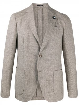 Однобортный пиджак Lardini. Цвет: нейтральные цвета