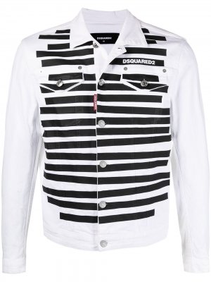 Джинсовая куртка с логотипом Dsquared2. Цвет: белый