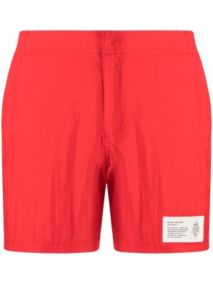 Плавки-шорты с нашивкой-логотипом Eleventy. Цвет: красный