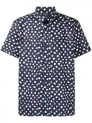 Рубашка в горох с короткими рукавами A.P.C.. Цвет: синий