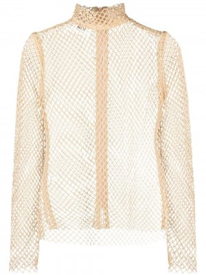 Сетчатая блузка Atu Body Couture. Цвет: нейтральные цвета