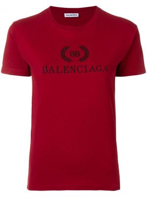Футболка с принтом логотипа Balenciaga. Цвет: красный