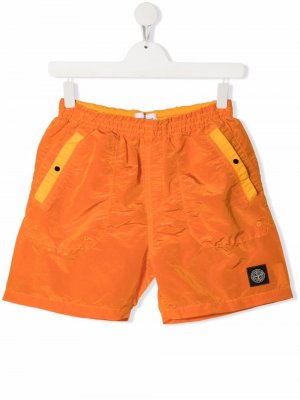 Плавки-шорты Stone Island Junior. Цвет: оранжевый