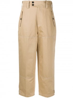 Укороченные брюки с контрастной строчкой Marni. Цвет: нейтральные цвета