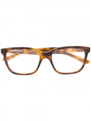 Очки в квадратной оправе Balenciaga Eyewear. Цвет: коричневый