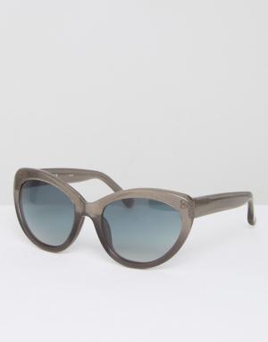 Серые солнцезащитные очки с блестками и градиентными стеклами Markus Lupfer. Цвет: серый