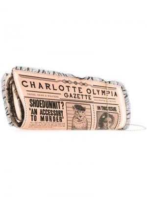 Клатч с принтом Gazette Charlotte Olympia. Цвет: телесный