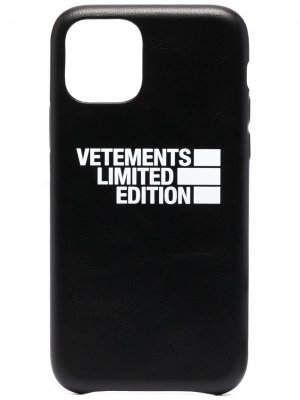 Чехол для iPhone 11 Pro с логотипом VETEMENTS. Цвет: черный