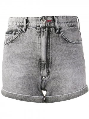 Джинсовые шорты Hot Pants Philipp Plein. Цвет: серый