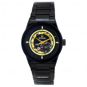 Bulova Modern Millennia Semi Skeleton Автоматические мужские часы с черным циферблатом 98A291