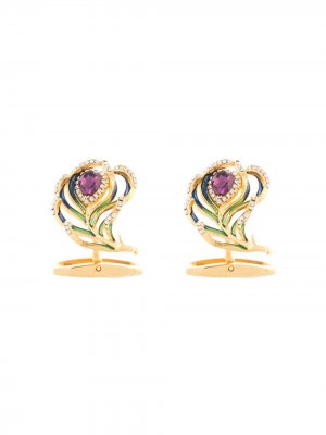 Запонки с кристаллами Dolce & Gabbana. Цвет: золотистый