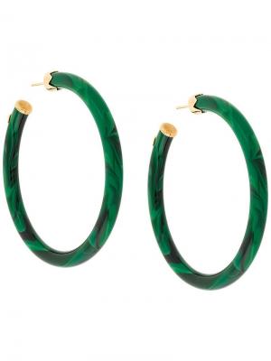Круглые серьги CAFTAN Gas Bijoux. Цвет: зеленый