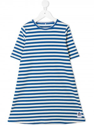 Платье-футболка в полоску Mini Rodini. Цвет: синий