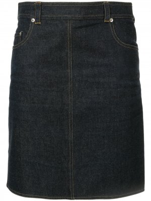 Джинсовая мини-юбка прямого кроя Chanel Pre-Owned. Цвет: синий