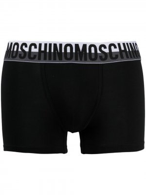 Боксеры с логотипом Moschino. Цвет: черный