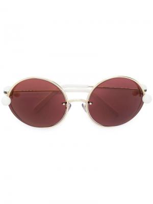 Круглые солнцезащитные очки из ацетата Marni Eyewear. Цвет: золотистый