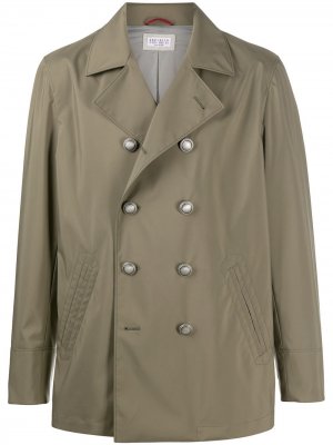 Двубортное пальто Brunello Cucinelli. Цвет: зеленый