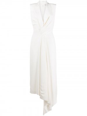 Вечернее платье с драпировкой Alexander McQueen. Цвет: белый