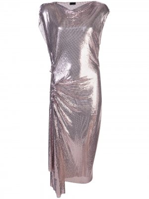 Платье с драпировкой Paco Rabanne. Цвет: розовый