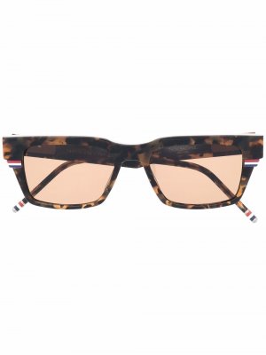 Солнцезащитные очки черепаховой расцветки Thom Browne Eyewear. Цвет: нейтральные цвета
