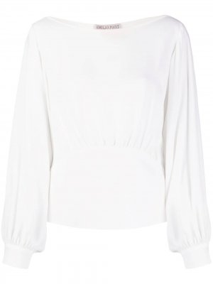 Блузка с объемными рукавами Emilio Pucci. Цвет: белый