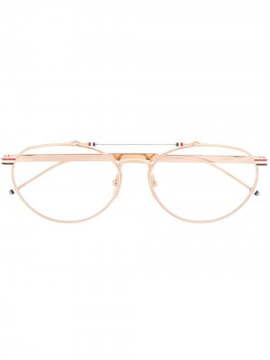 Овальные очки Thom Browne Eyewear. Цвет: золотистый