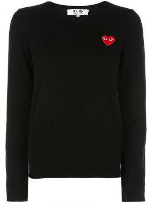 Пуловер с нашивкой в форме сердца Comme Des Garçons Play. Цвет: черный